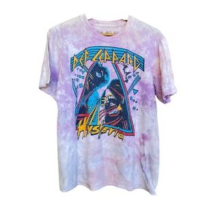 Def leppard  Purple Tie-Dye Hysteria Graphic Tee